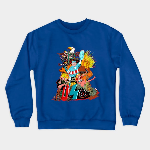 Cap'n 'Murica Crewneck Sweatshirt by AlexRobinsonStuff